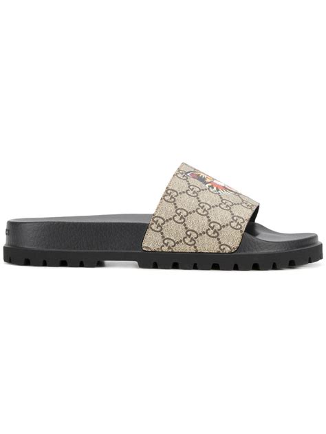 Gucci Pursuit Treck GG Supreme Cat & Eye Slide Sandal, 